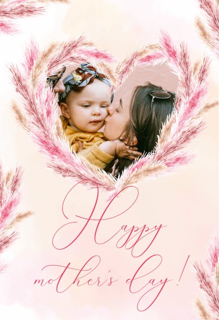 Pampas heart - Mother's Day Card