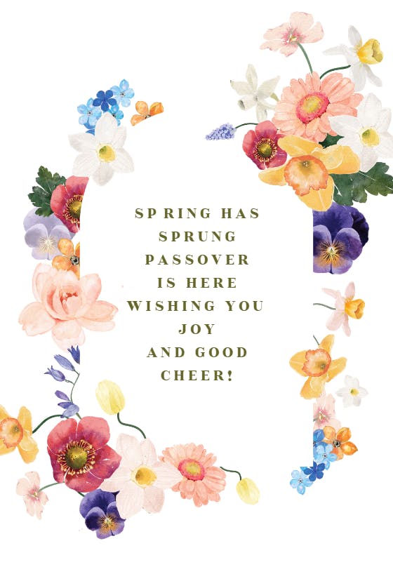Passover blooms -  tarjeta de la pascua judía