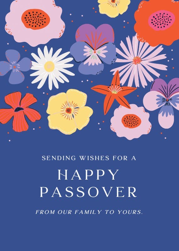 Passover in blooms - passover card