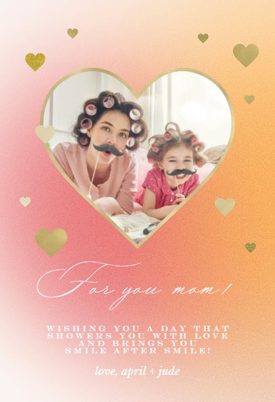 Pastel gradient heart - mother's day card