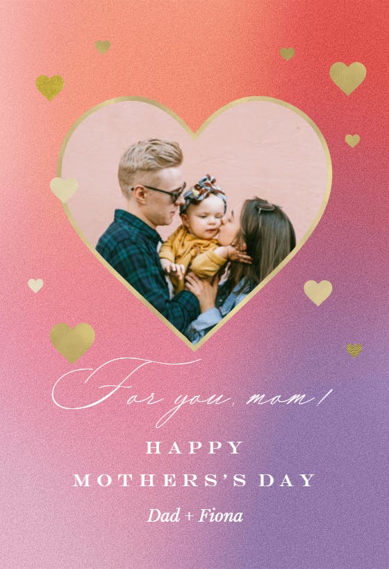 Pastel heart gradient - tarjeta del día de la madre