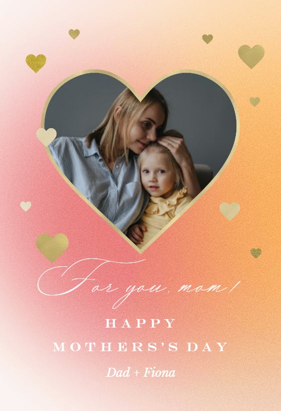 Pastel heart gradient - tarjeta del día de la madre