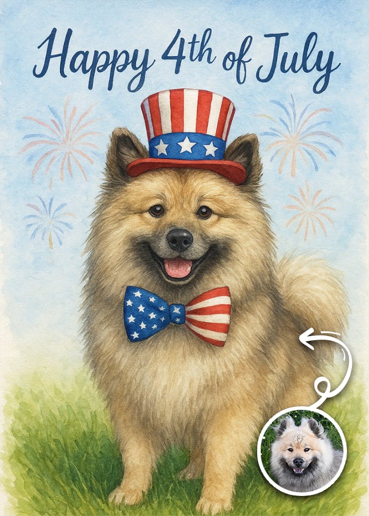 Paws & stripes forever - tarjeta del 4 de julio