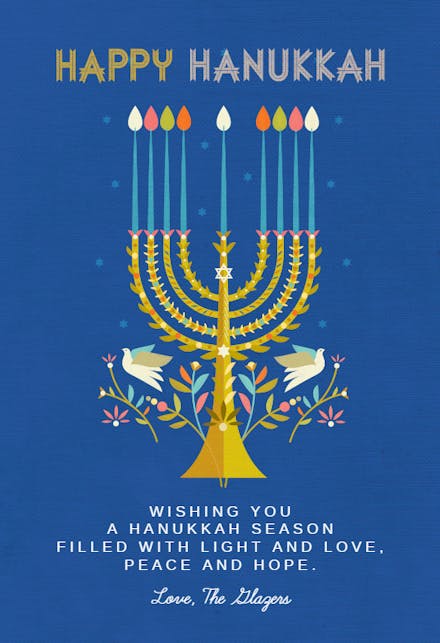 Peace & Light - Hanukkah Card