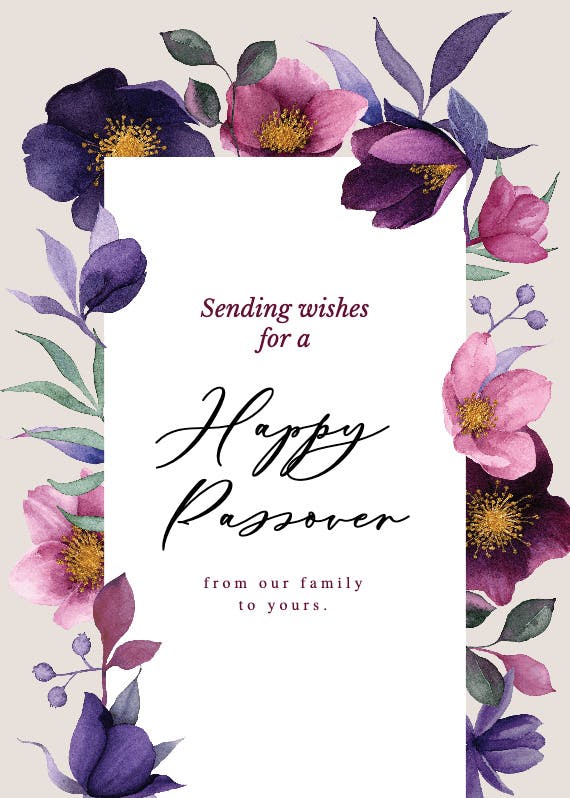 Peeking petals - passover card