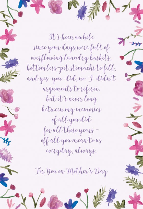 Peeking posies -  tarjeta del día de la madre