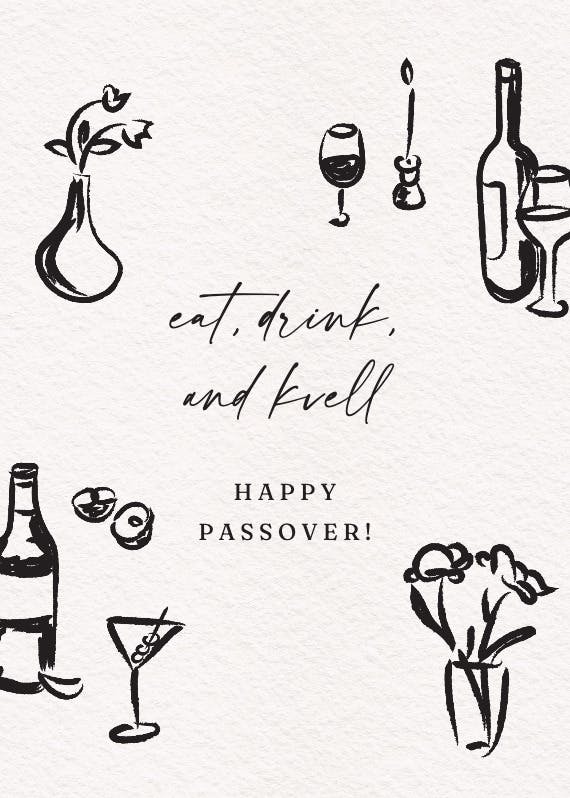 Pen and ink - passover card