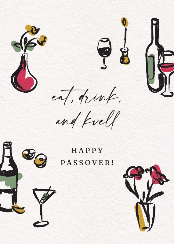 Pen and ink - passover card