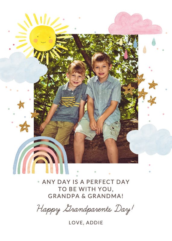 Perfect weather - grandparents day card