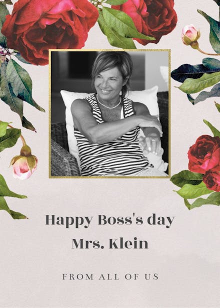 Photo roses - boss day card