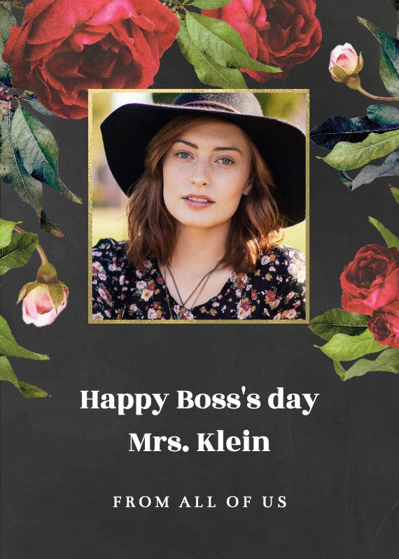 Photo roses - boss day card