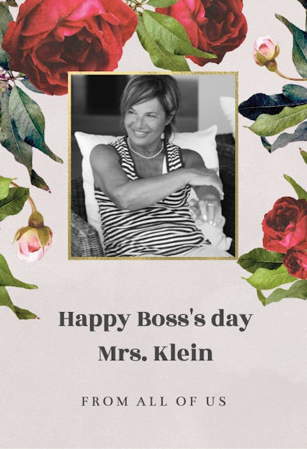 Photo Roses - Boss Day Card
