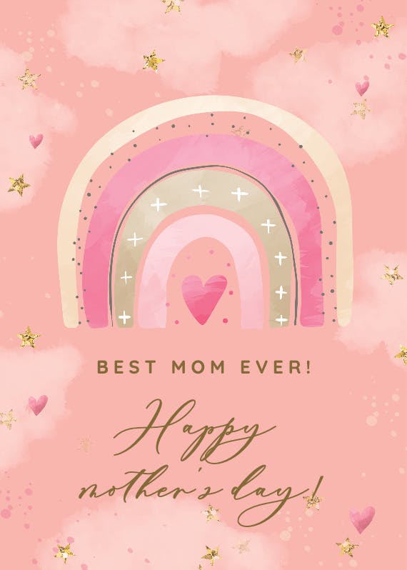 Pink rainbow - mother's day card