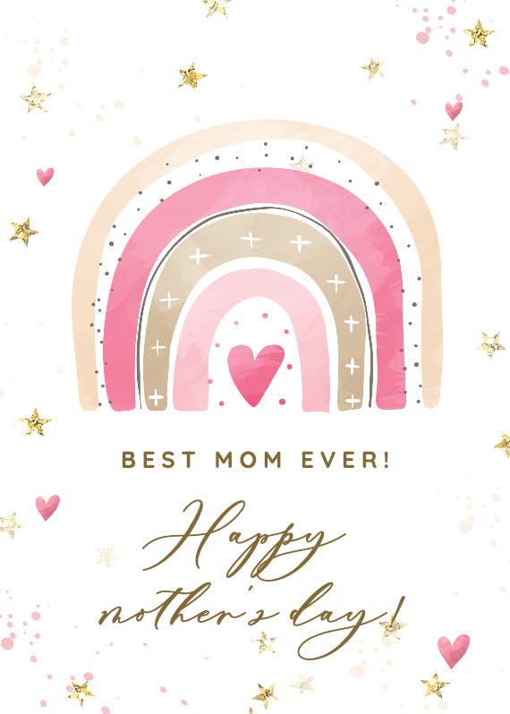 Pink rainbow - mother's day card