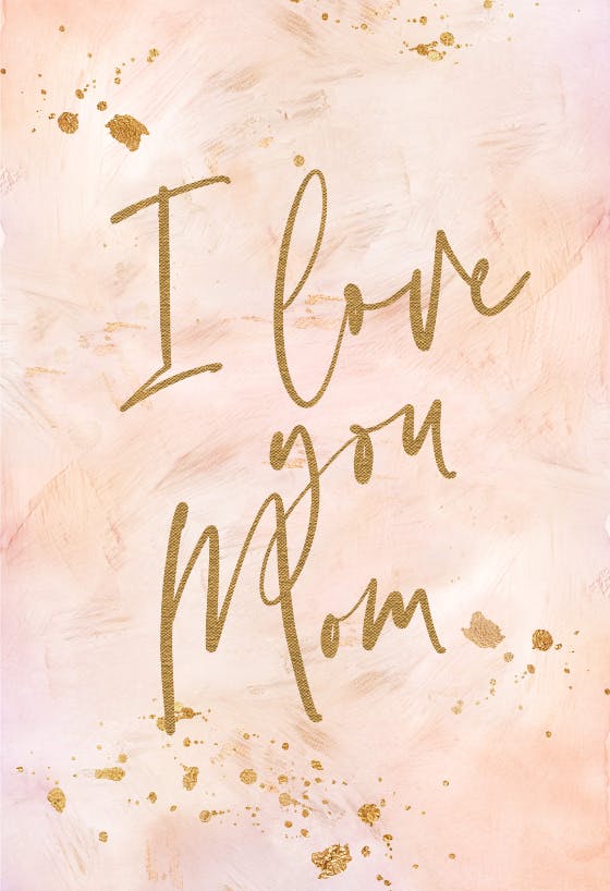 Pink texture with gold text - mother's day card