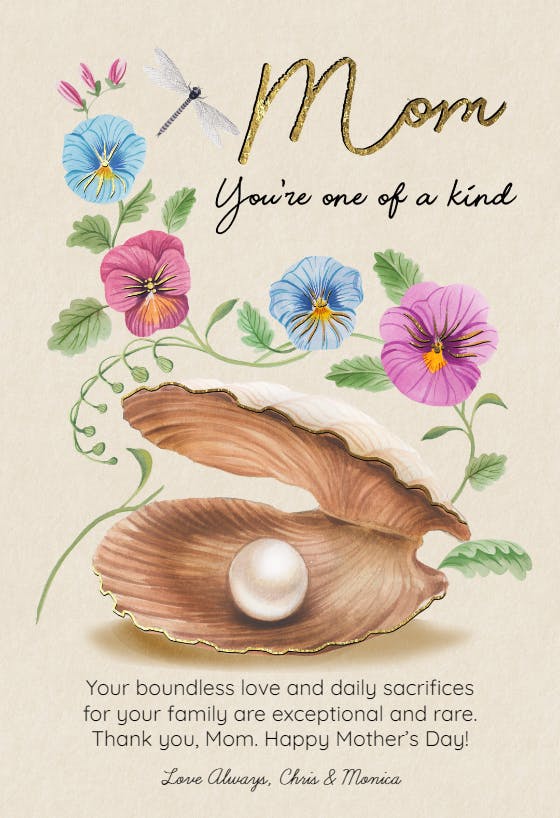 Prized pearl - mother's day card