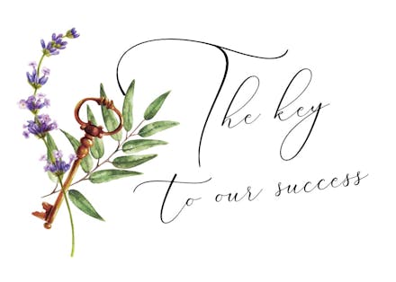 Purple flowers key - boss day card