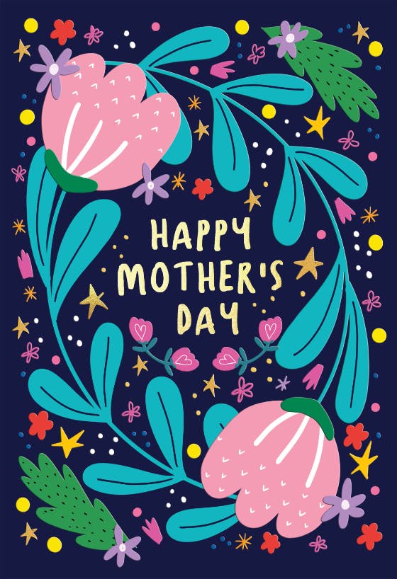 Purple joy - mother's day card