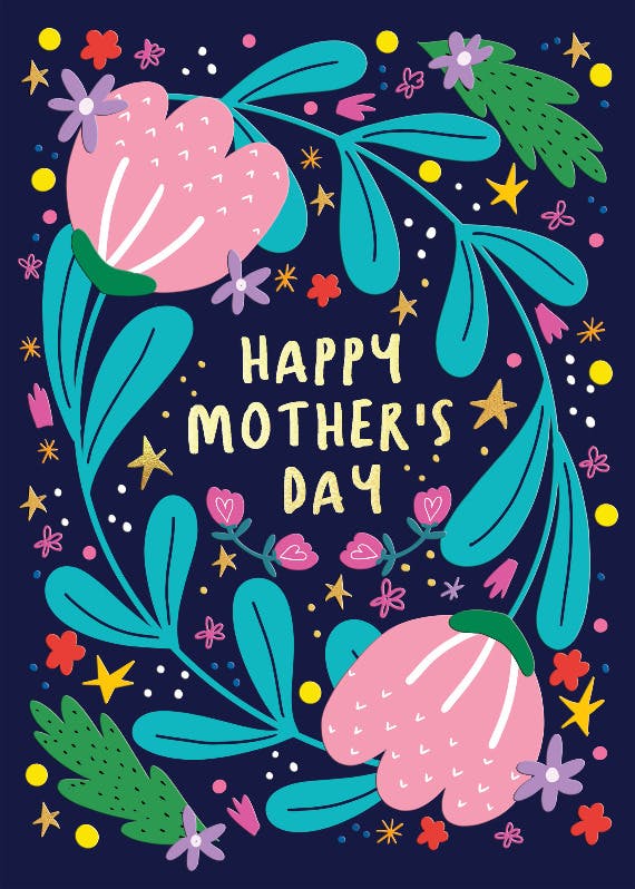 Purple joy -  tarjeta del día de la madre