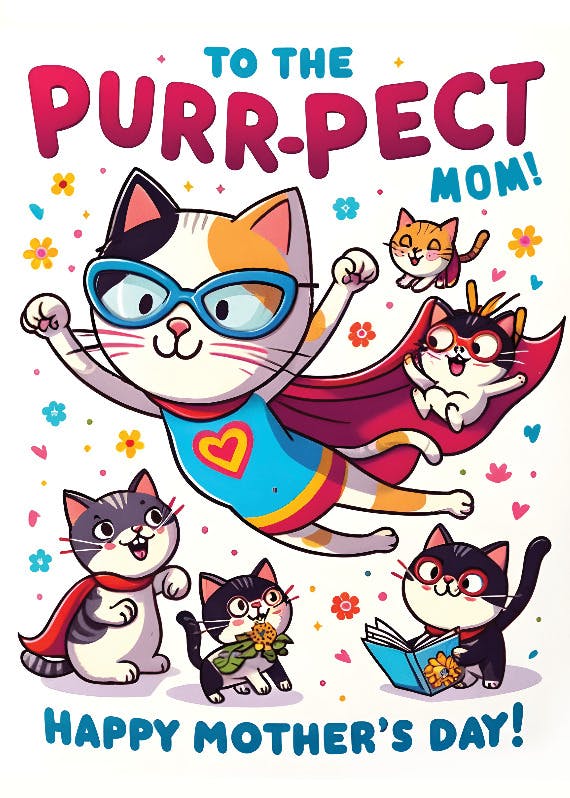 Purr-pect mom - mother's day card