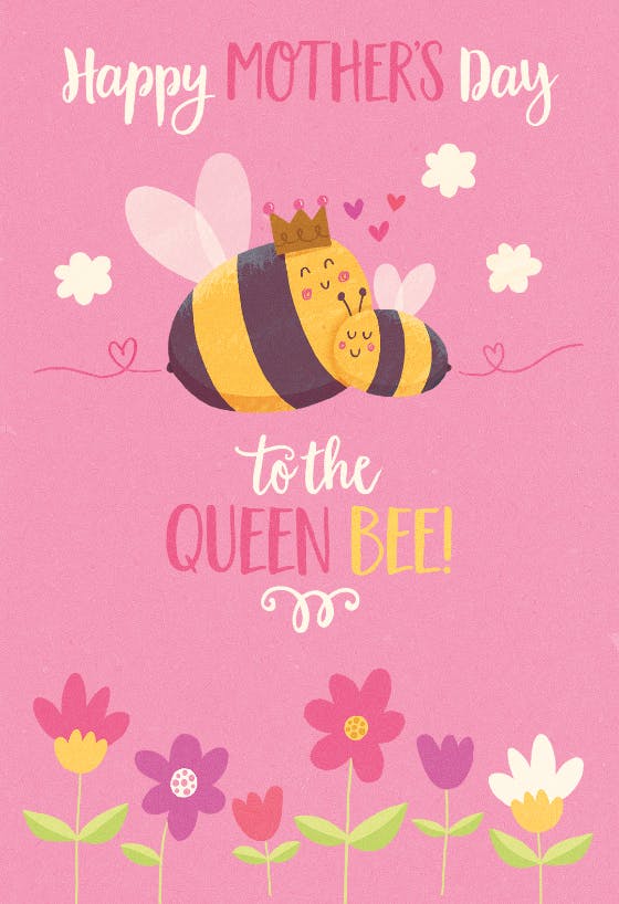 Queen bee -  tarjeta del día de la madre