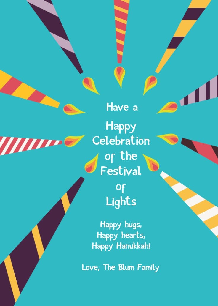 Radiant candles - hanukkah card