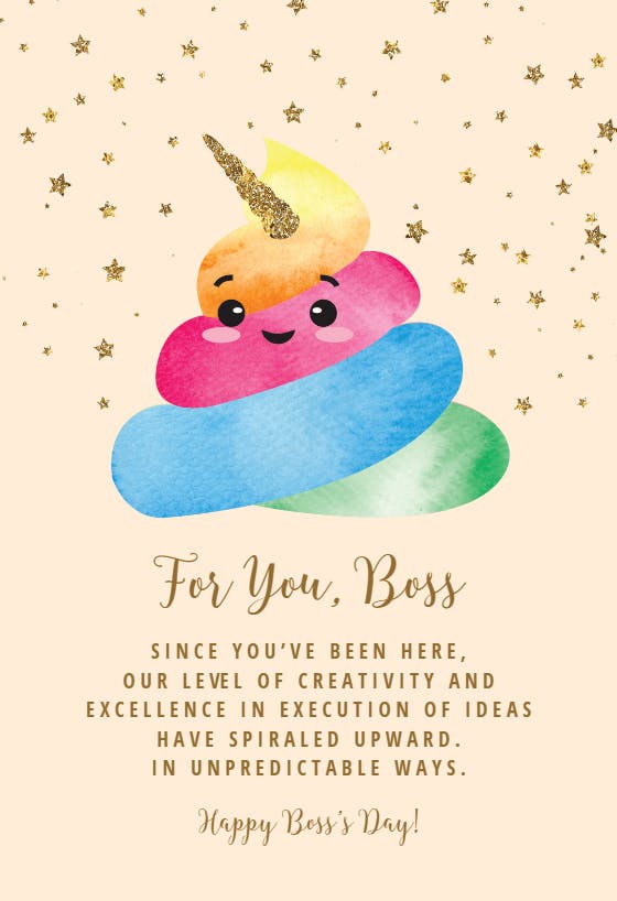 Rainbow swirl - boss day card