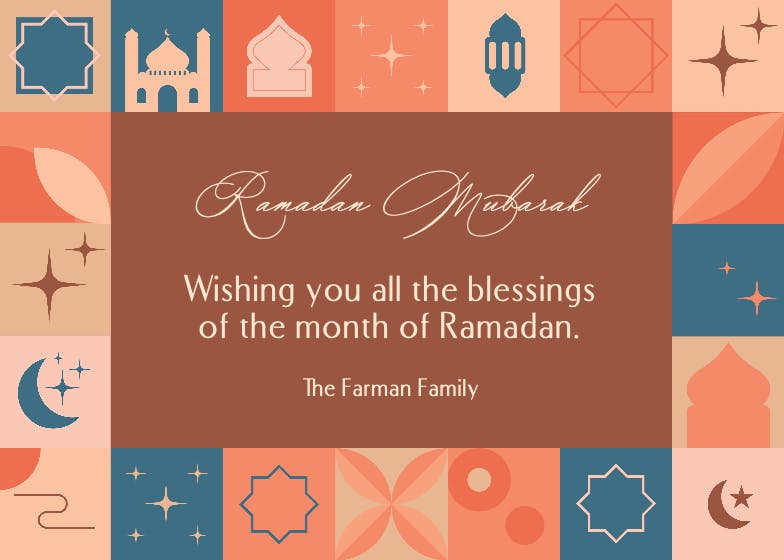 Ramadan elements -  tarjeta de ramadán