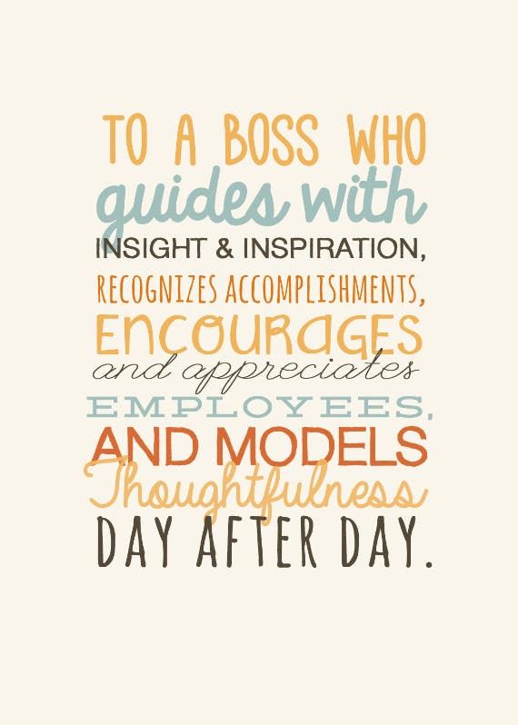 Really great - boss day card
