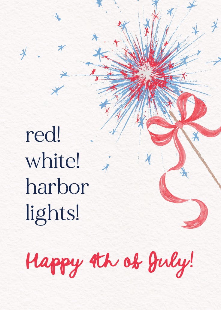 Red blue sparkles - tarjeta del 4 de julio