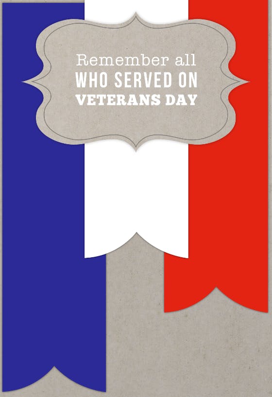 Remember all on veterans day -  tarjeta para el día del veterano