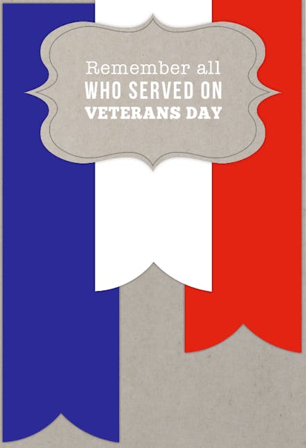 Remember all on veterans day - veterans day card