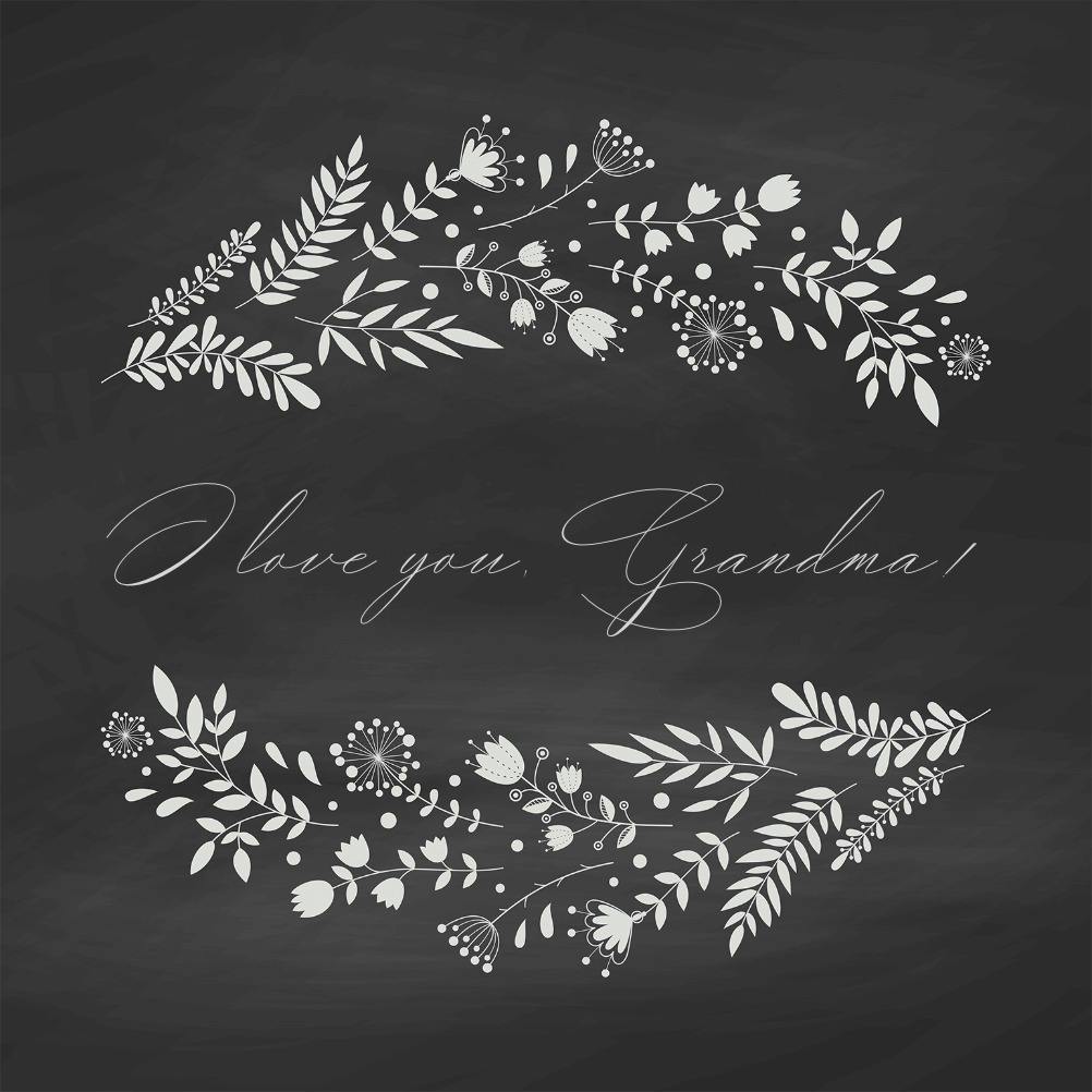 Retro flowers for grandma - tarjeta del día de la madre