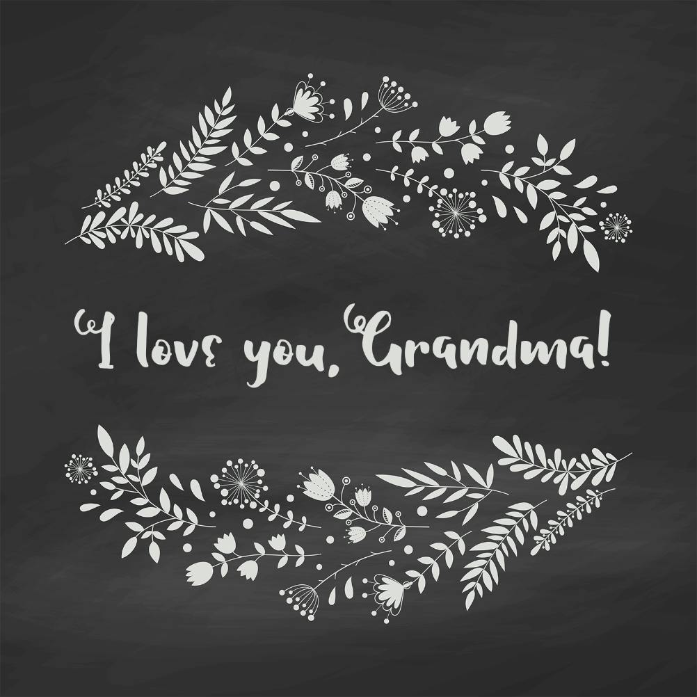 Retro flowers for grandma -  tarjeta del día de la madre