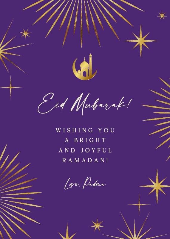 Retro starbursts -  tarjeta de ramadán