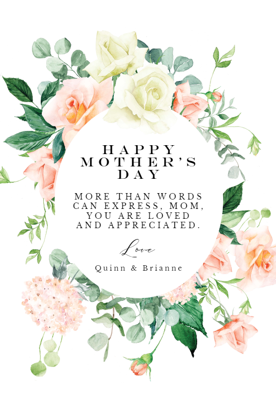 Ringed By Roses Mothers Day Card Free Greetings Island