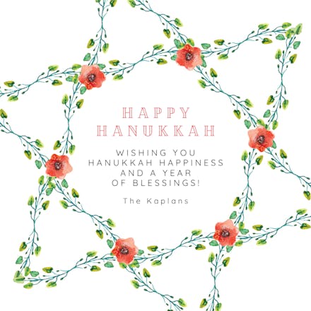 Rose Star - Hanukkah Card