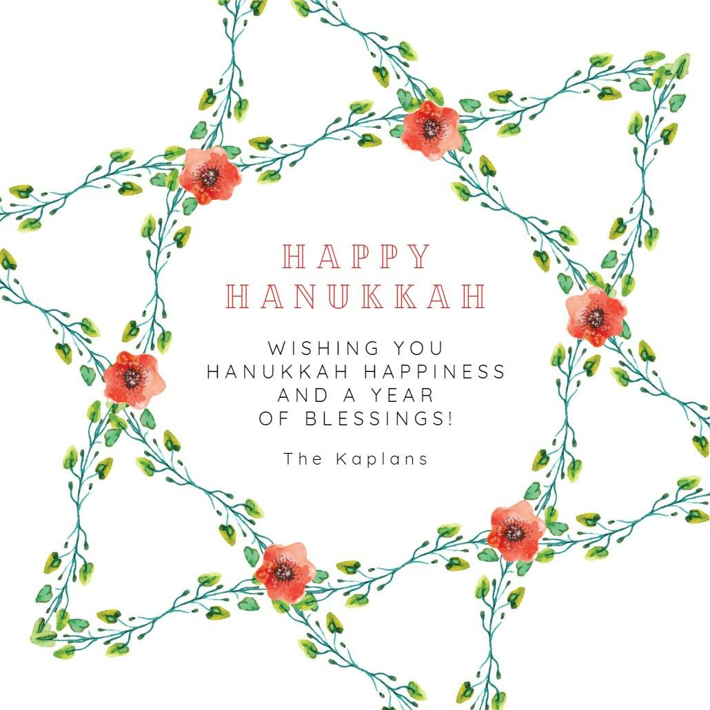 Rose star - hanukkah card