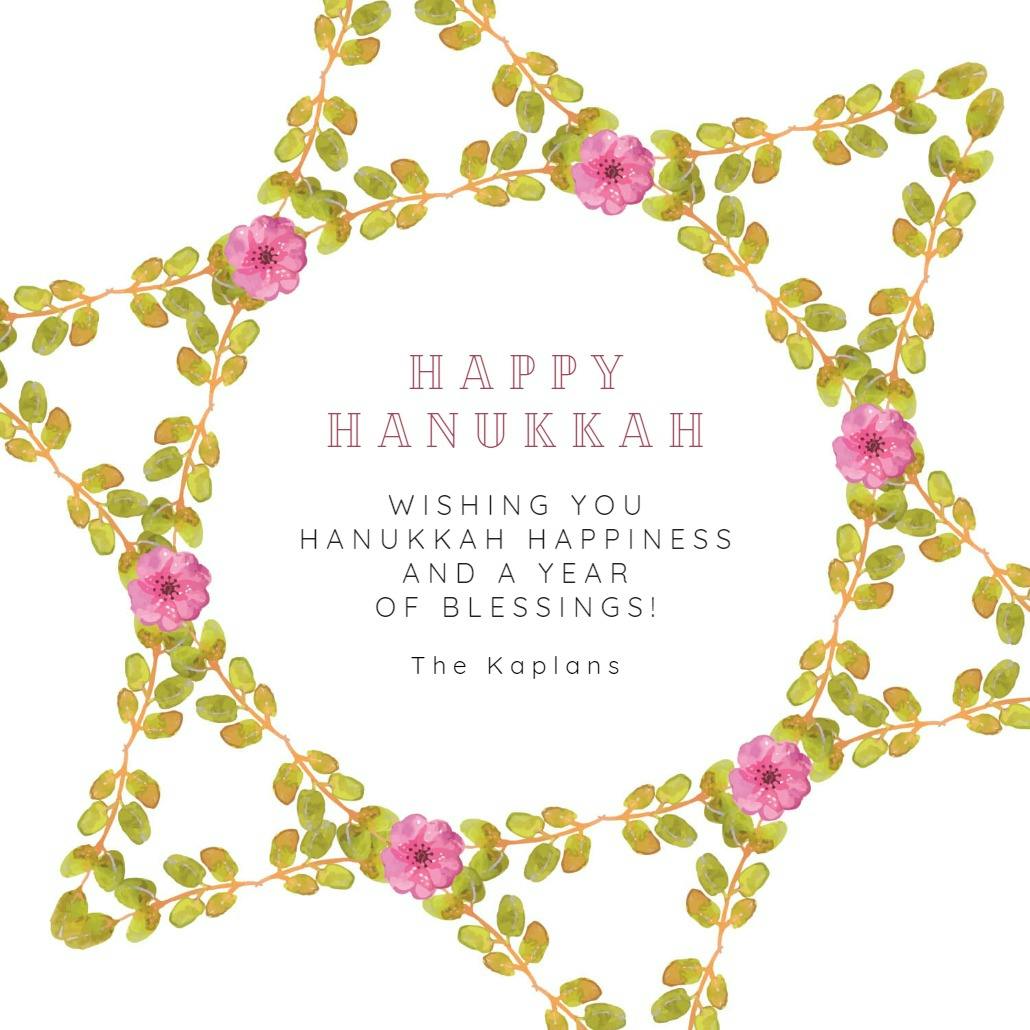 Rose star - tarjeta de hannukah