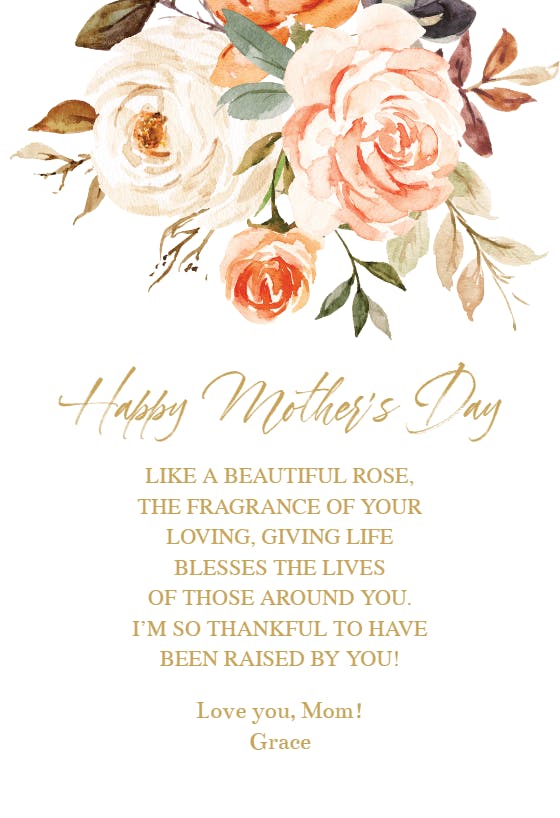 Rose swag - mother's day card