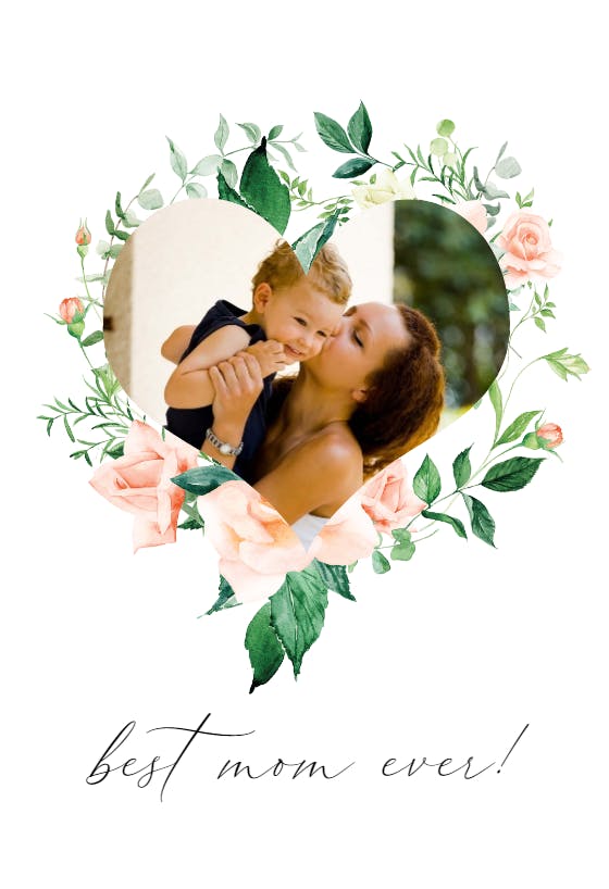 Roses framed heart - mother's day card