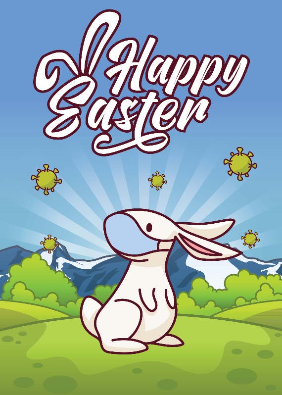 Safe bunny - holidays card