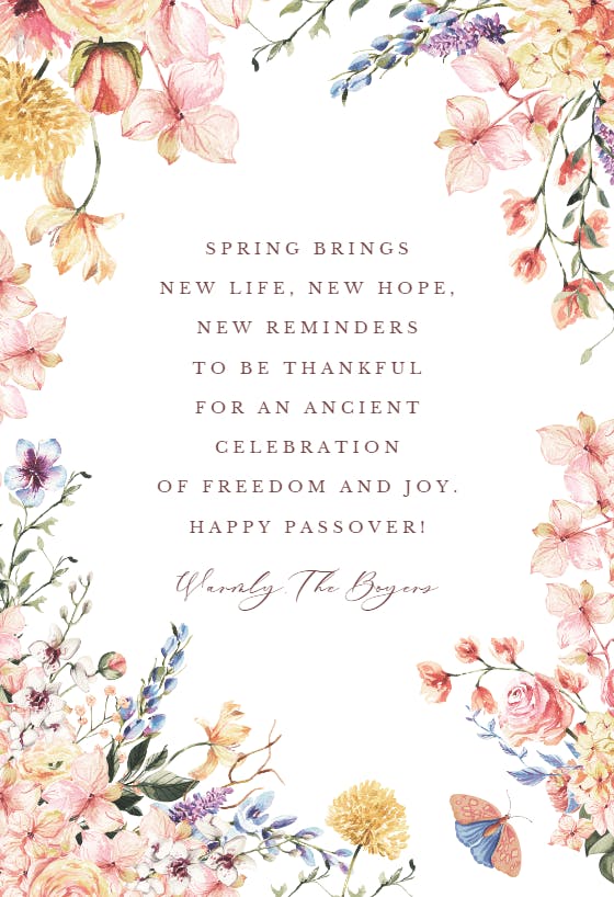 Seasonal sensations - passover card