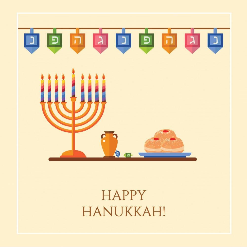 Seasonal symbols - hanukkah card
