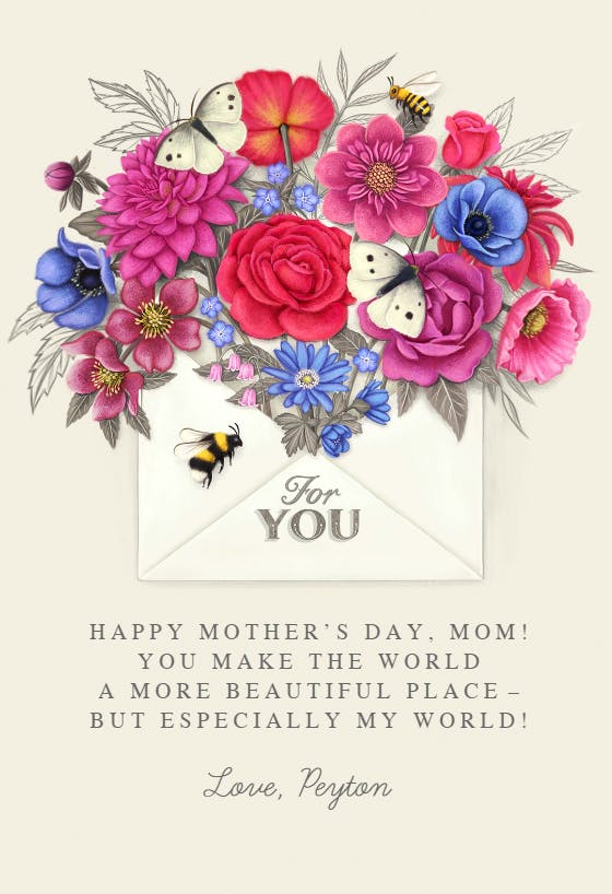 Sending flowers - mother's day card