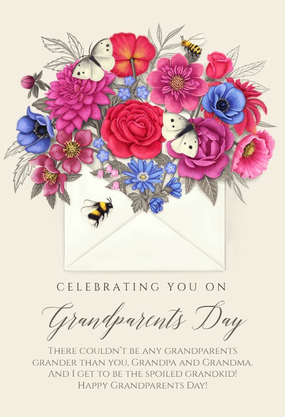 Sending love - grandparents day card