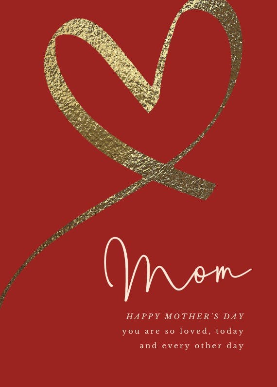 Shimmering heart -  tarjeta del día de la madre