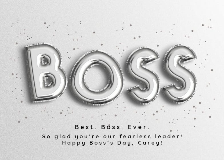 Shining example - boss day card