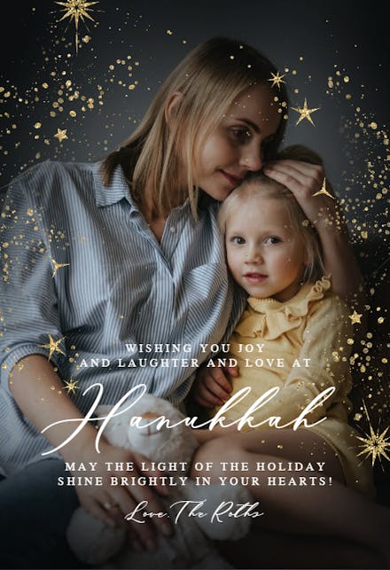 Shiny dots frame - Hanukkah Card