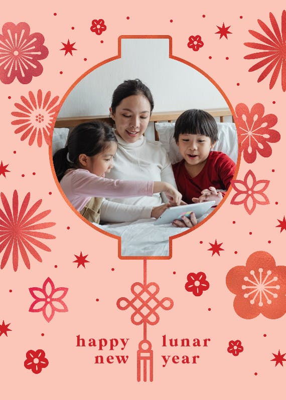 Shiny flowers - lunar new year card